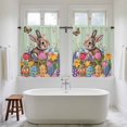 thumbnail image 4 of Easter Bunny Kitchen Curtains 45 Inch Length, Colorful Eggs Spring Tulips Flower Green Tiers Curtains for Bathroom Bedroom Cafe, Light Filtering Small Window Treatment Short Drapes 2 Panels 42"Wx45"L, 4 of 8