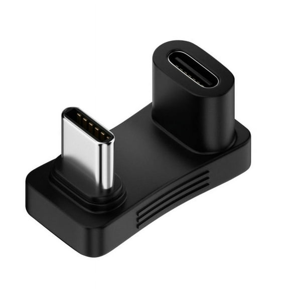 CY 10Gbps USB3.0 Type C Male to Female Power Data Video Adapter Opposite U Shape Back Angled Compatible with Steam Deck Phone Laptop