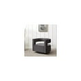 thumbnail image 2 of SAFAVIEH Couture Edgar Modern Velvet Solid Swivel Armchair, Dark Grey/Black, 2 of 5