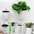 thumbnail image 2 of ZEONHAK 10 Pack 6.3 Inch Self Watering Hanging Planters, Wall Hanging Plastic Plant Pot with 10 Hooks and Ropes, White, 2 of 6