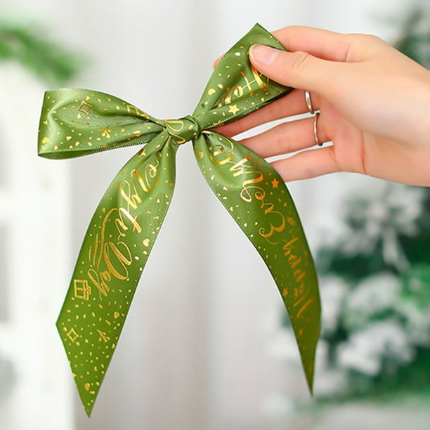 Lazo de Navidad Xihbxyly Verde Adornos Navideños para Árboles