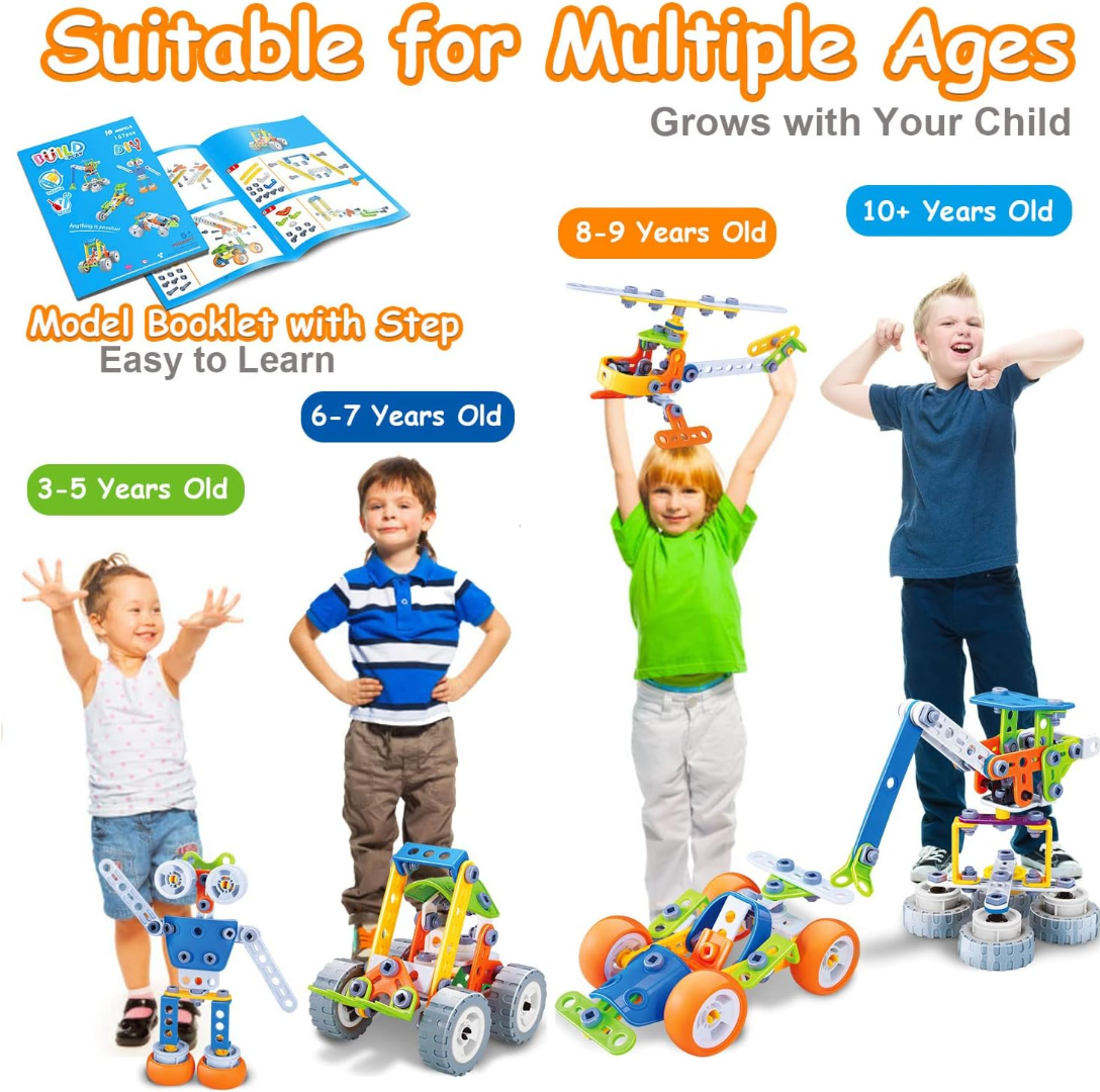 RORONOVA 10 in 1 STEM Toys for 5 6 7 8+ Year Old Boy Birthday Gifts Building Toys for Kids Ages 4-8 Educational Stem Activities for Boys 4-6 8-10 Construction Creative Games Christmas Idea Gift
