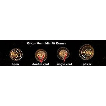 (2-pack = 2 domes) Oticon MiniFit Bass 8mm Double Vent Domes