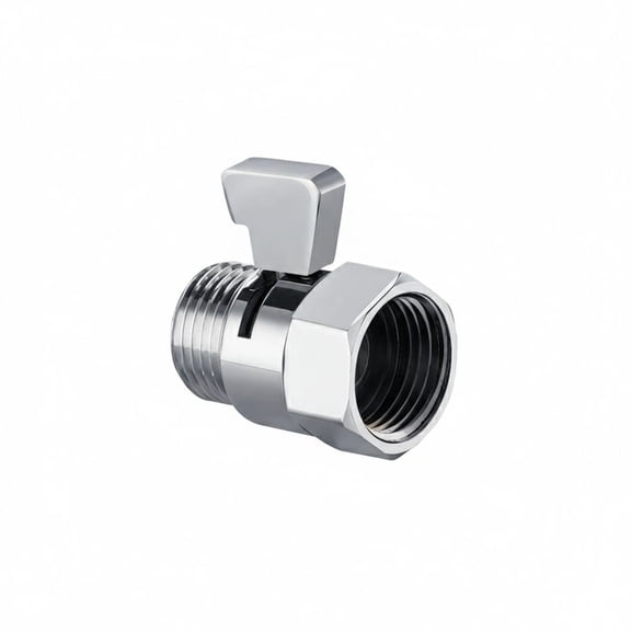 Shower Head Flow Control Valve, Solid Brass Water Flow Regulator with Adjustable Lever, Chrome