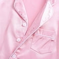 thumbnail image 4 of Pyjamas en Soie pour Enfants Filles Garçons Manches Courtes Col en V Poches 2 Pcs Été pour 1-13 Ans, 4 of 7