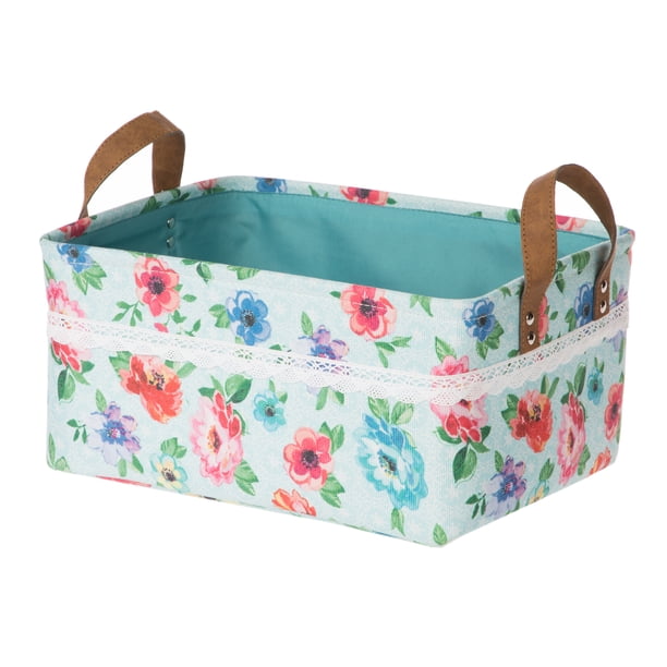 The Pioneer Woman Blue Lace Canvas Bin