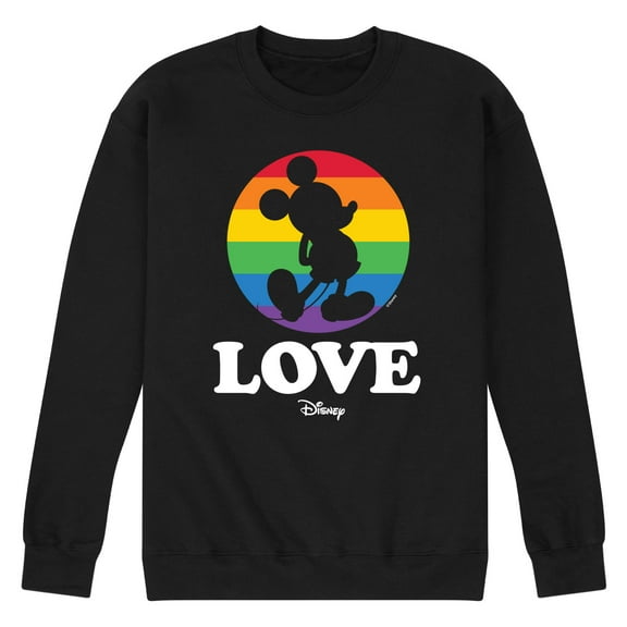 Disney Pride - Love - Rainbow Spotlight on Mickey - Men's Crew Neck Fleece Pullover