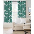 thumbnail image 2 of Green White Ocean Waves Kitchen Curtains Coastal Abstract Art Moire Cafe Short Curtains for Bathroom Blackout Window Curtain Grommet Small Window Treatment Drapes for Bedroom Living Room 52"x45"x2, 2 of 9