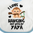 thumbnail image 4 of Inktastic Monkey I Love Hanging out with My Yaya Boys or Girls Baby Bib, 4 of 4