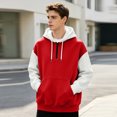 thumbnail image 2 of Iaqnaocc Mens hoodies Quarter Zip Drawstring Pullover Hoodies Casual Workout Drop Shoulder Big and Tall Sweatshirts for Men Vermilion S, 2 of 6