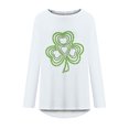 thumbnail image 4 of Blusa de manga larga con cuello en O para mujer del Día de San Patricio Pompotops FGAJ803, 4 of 5