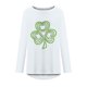 thumbnail image 4 of Blusa de manga larga con cuello en O para mujer del Día de San Patricio Pompotops FGAJ803, 4 of 5