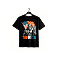thumbnail image 1 of Camiseta 100 % algodón con la bandera estadounidense Bigfoot Merica Rock del 4 de julio, 1 of 6