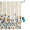 thumbnail image 2 of Shower Curtain for Bathroom Floral Daisy Lavender Retro Letter Waterproof Bath Curtains Shower Curtains with Hooks,Yellow Flower Rural Leaf Bathroom Curtain Privacy Drapes for Bathtubs Toilet 36x72in, 2 of 9
