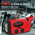 thumbnail image 6 of DISEN NOAA Emergency Weather Radio, 2000mAh Weather Alert Radio Solar Charging, Hand Crank & USB Charged, AM/FM Radio with LED Flashlight, Reading Lamp, SOS Alarm, Headphone Jack for Outdoor,Red, 6 of 10