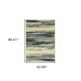 thumbnail image 3 of 5' X 7' Blue Green Grey Light Blue And Beige Abstract Power Loom Stain Resistant Area Rug, 3 of 10