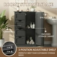 thumbnail image 3 of SESSLIFE Bathroom Floor Cabinet, Wooden Storage Cabinet w/4 Drawers, Corner Cabinet for Living Room Bathroom Home Office, Black, 3 of 8