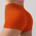 thumbnail image 2 of High Waist Yoga Shorts High Waist Yoga Shorts cotton yoga pants foldover yoga pants For Lifting Workout Fitness Running Compression Athletic Shorts Neon Shorts Bike Short (Orange,L), 2 of 5
