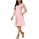 thumbnail image 4 of Vestido envolvente para mujer Inspire Chic, con escote en V, mangas de linterna, puntos suizos, midi y con bolsillos, talla S, color rosa, 4 of 6