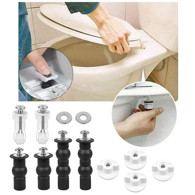 Universal Toilet Seat Hinges, Chrome-Plated Metal Hinges, Toilet