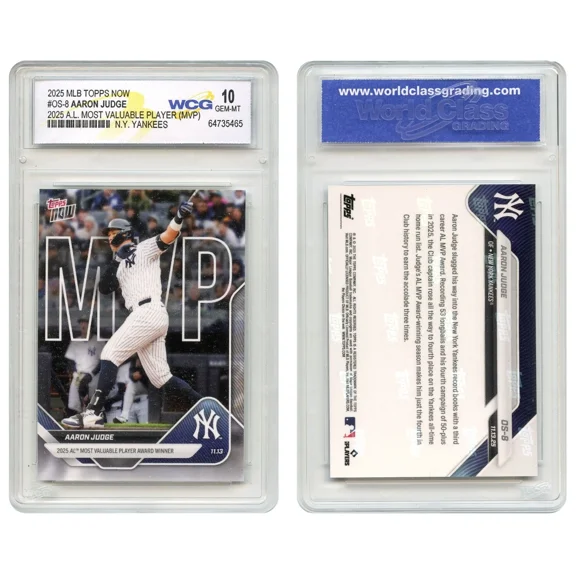 2025 MLB Topps Now AARON JUDGE MVP Card #OS-8 A.L. MVP - Certified Gem Mint 10