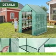 thumbnail image 4 of Favory Greenhouse for Outdoors with Screen Windows, Walk in Plant Greenhouses Heavy Duty with Durable PE Cover,  Shelves Stands Plastic Portable Green House with Shelf Clips-3 Tier 8 Shelves, 4 of 15