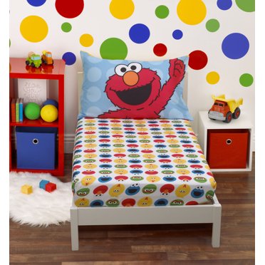 Sesame Street 2-Piece Elmo & Friends Toddler Sheet and Pillowcase Set ...