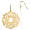 thumbnail image 4 of 14K Yellow Gold Fancy Lace Filigree Dangle Earrings, 4 of 5