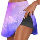 thumbnail image 2 of Jacenvly - Falda corta para mujer, estilo casual, de verano, con estampado de degradado, plisada, de tenis, elástica, atlética, para yoga, de dos piezas, suave, satinada y morada, 2 of 7