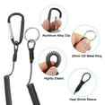 thumbnail image 3 of Uxcell 6.5ft Spring Fishing Lanyard Retractable Coiled Tether with Metal Clip & Keyring, Black 3 Pack, 3 of 7