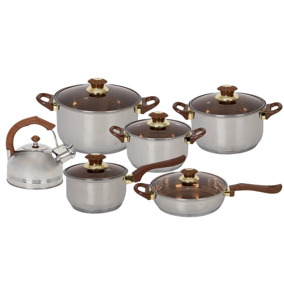 Bateria De Cocina 11Pzas Acero Inoxidable Tricapa