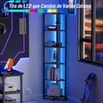 thumbnail image 4 of Estante de Esquina de 6 Niveles con Luz LED, Organizador de Estantes 1.7m de Alto, Estantería Estrecha con Estante de Almacenamiento para Esquina de Pared, Sala de Estar, Dormitorio, Marco de Metal, 4 of 9