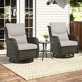 thumbnail image 2 of Gymojoy 3 Pieces Patio Furniture Set, Outdoor Swivel Gliders Rocker, Wicker Patio Bistro Set with Rattan Rocking Chair for Backyard,Porch( Beige), 2 of 8