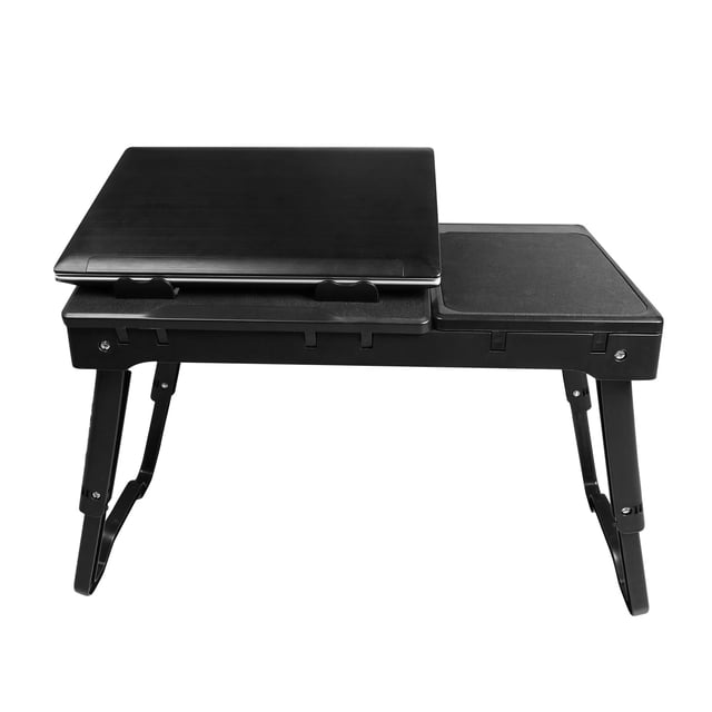 GPCT Foldable Laptop Table Bed Notebook Desk w/Cooling Fan Mouse Board LED light 4 x USB Ports Breakfast Snacking Tray with Storage Groove For Home Office Use