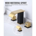 thumbnail image 5 of Wowow 8 in. Widespread Double Switch Waterfall Bathroom Faucet with Pop-up Drain in Black and Gold, 5 of 7