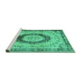 thumbnail image 2 of Ahgly Company Machine Washable Indoor Square Persian Turquoise Blue Traditional Area Rugs, 3' Square, 2 of 4