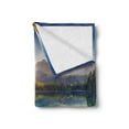thumbnail image 2 of Fishing Soft Flannel Fleece Throw Blanket, Mountain Lake in National Park Slovakia Sailboats European Ecology Nature Print, Cozy Plush for Indoor and Outdoor Use, 70" x 90", Multicolor, by Ambesonne, 2 of 5