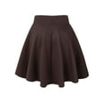thumbnail image 2 of MBJ WB669 Womens Basic Versatile Strechy Flare Skater Skirt S BROWN, 2 of 4