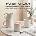 thumbnail image 5 of Onader 4-Pieces Coffee Mugs Set, Water Cups with Large Handle, 12 oz Ceramic Mugs Suitable for Tea Milk Latte, Stain-Resistant & Microwave Safe, Speckle White, 5 of 8