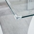 thumbnail image 7 of 63" Modern Glass Dining Table for 6, Rectangular Tempered Glass Top and X-Shape Base for Dining Room, Home Office, Meeting, 7 of 7