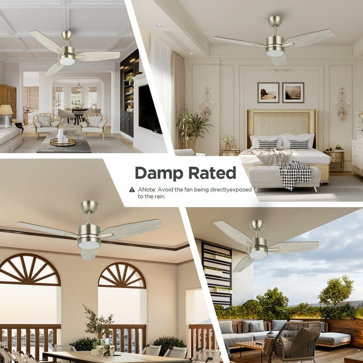 Vagizm 42 Inch Ceiling Fan with Light - 3 Blades Modern Ceiling Fan for Living Room and Bedroom - Quiet DC Motor - 3CCT - 6 Speeds - Dimmable - Reversible Function - Light Wood Tone