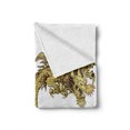 thumbnail image 2 of Dragon Soft Flannel Fleece Throw Blanket, Zodiac Large Claws Power Chinese Astrology Legendary Theme Illustration, Cozy Plush for Indoor and Outdoor Use, 60" x 80", Yellow White, by Ambesonne, 2 of 6