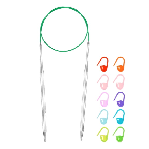 Uxcell Knitting Needles Size US 4(3.5mm) Circular Needle 26 Inch(65cm) Round Metal Stainless Steel Needle for Handmade Projects DIY Knitting