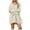 Beige, variant on CharmCyan Women’s Long Sleeve V Neck Loose Fit Knitted Sweater Dress Casual Pullover Soft Ribbed Knitwear for Autumn Winter Daily Wear Beige L