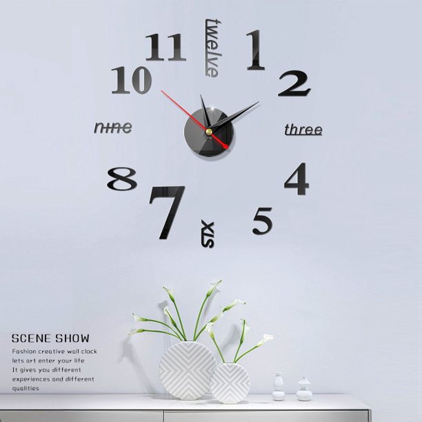 Nuevo 3D Número Romano Acrílico Espejo Reloj De Pared Pegatina Moda DIY Relojes Decoración Del Hogar Pegatinas