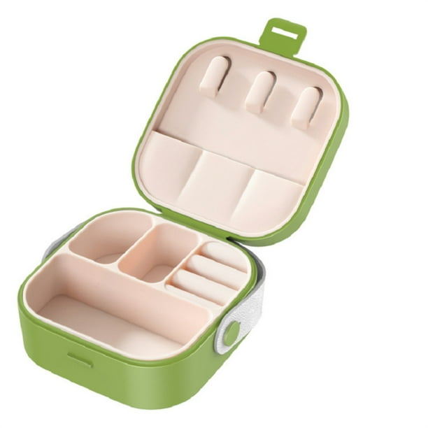 Organizador de joyas portátil | Caja multifunción para exhibir y guardar anillos, aretes, collares y relojes | Bandeja de franela