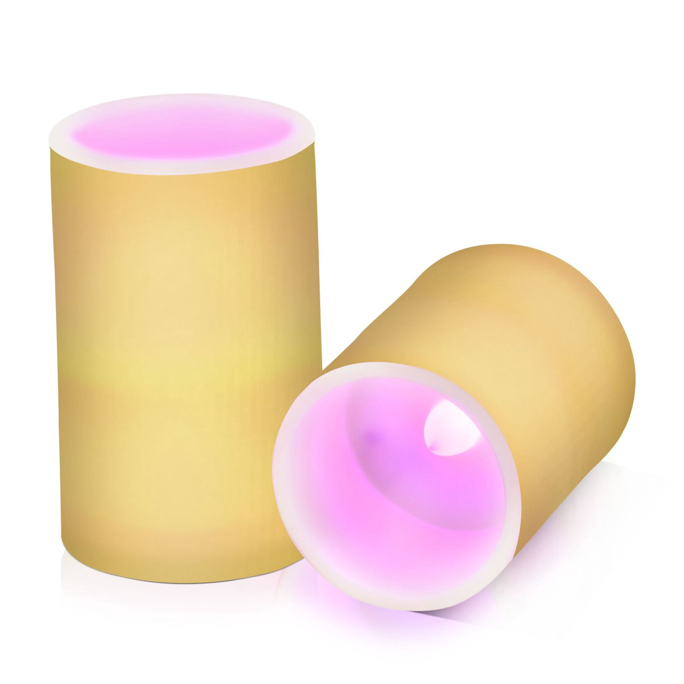 Lemon Flickering Flameless Candles Battery Operated with Remote Timer LED Pillar Candles Set of 2