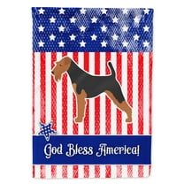 Carolines Treasures BB3357GF USA Patriotic Airedale Terrier Flag Garden Size  Small multicolor