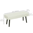 thumbnail image 3 of 39" Entryway Bench w/ Padded Seat and Steel Legs for Bedroom, Cream White, 3 of 10