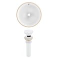 thumbnail image 1 of 15.25-in. W Round Bathroom Undermount Sink Set In White - White Hardware - Overflow Drain Incl. AI-24812, 1 of 6